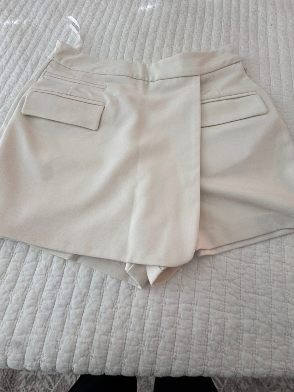 High-Waist Cream Women’s Tailored Skort